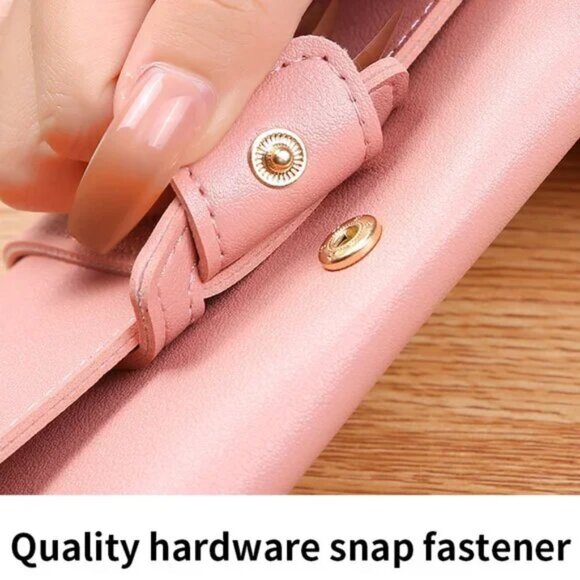 $10 ADD ON ITEM- Pink Leather Clutch Trifold Long Wallet Card Holder Coin Purse - Picture 9 of 10